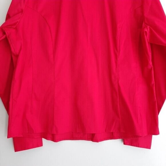 RIDERS by LEE RED / Easy Care Button Down Shirt Top Tonal Stripe Red Sz XL - Picture 11 of 14